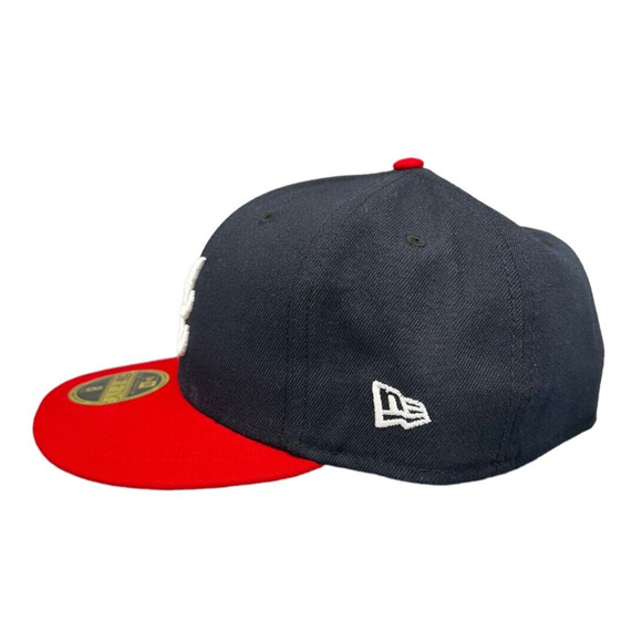 New Era 59Fifty MLB Atlanta‎ Braves Low Profile Navy Fitted Men's Hat Sz 8 - Picture 4 of 8